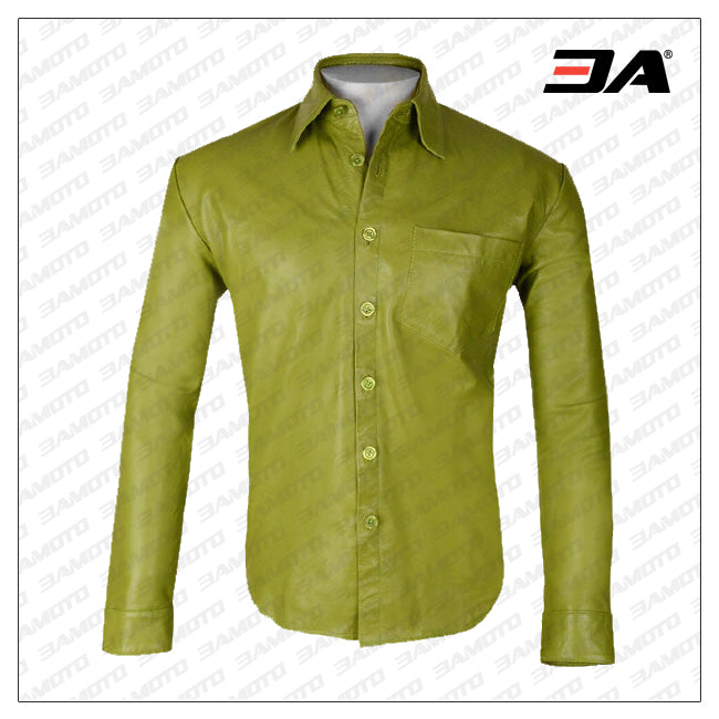 Bright Green Classic Leather Shirt