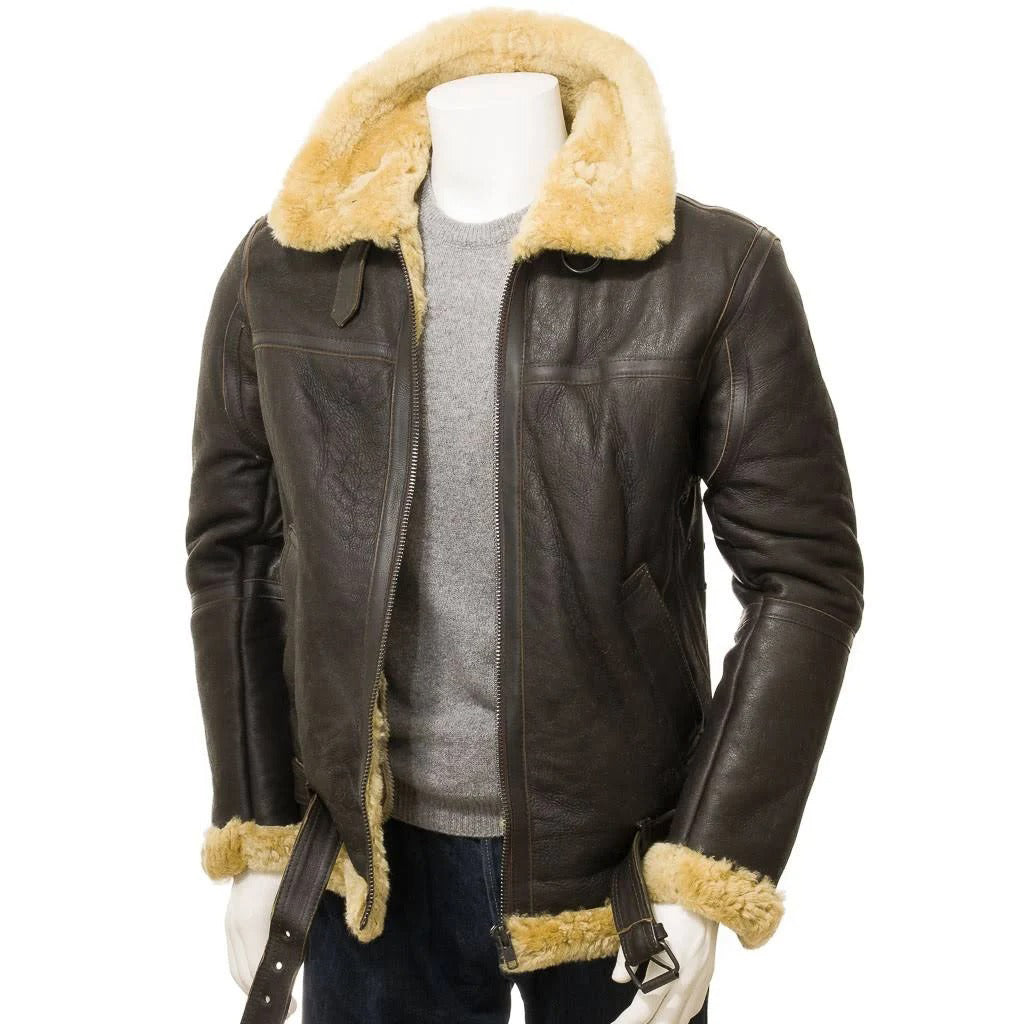 brown aviator jacket