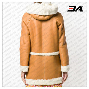 brown leather coat for women