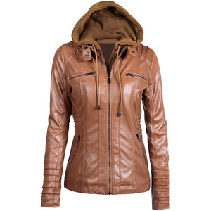 brown faux leather jacket