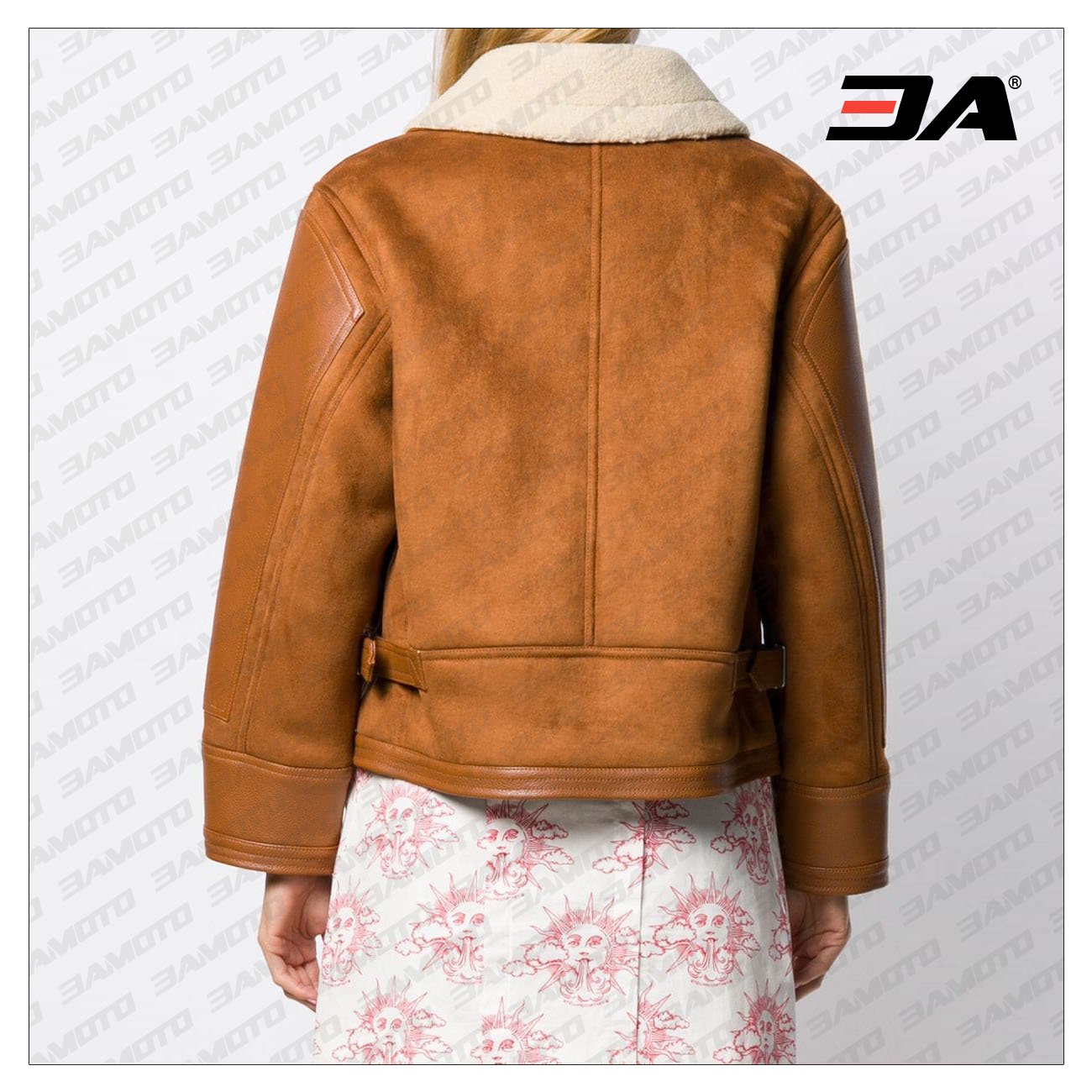 Brown Faux Leather Shearling Fur Jacket