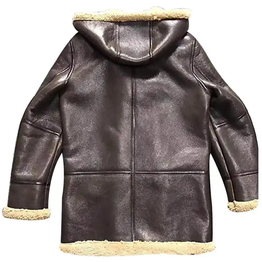 brown genuine shearling coats