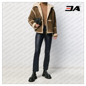 Brown Shearling Fur Leather Jacket