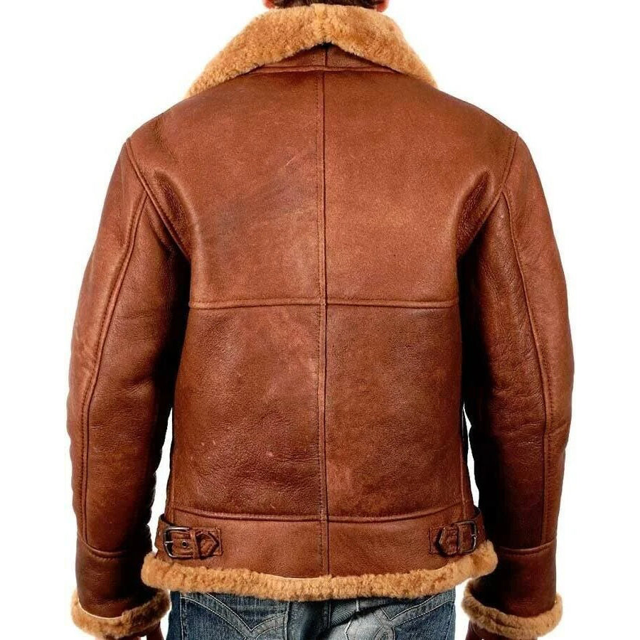 brown leather jacket