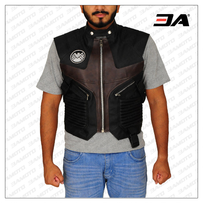 Hawkeye Black Brown Leather Vest