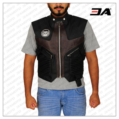 Hawkeye Black Brown Leather Vest