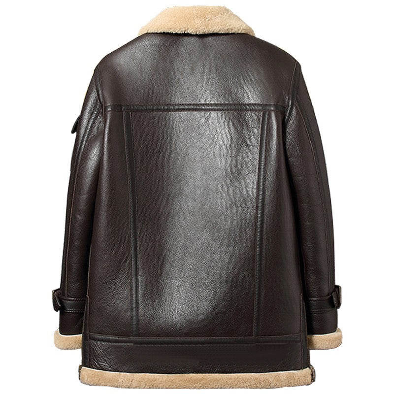 Brown Sheepskin Long Shearling Coat