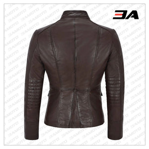 Brown Victory Military Parade Style Real Leather Jacket - 3A MOTO LEATHER