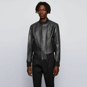buy best mens black leather bomber jacket