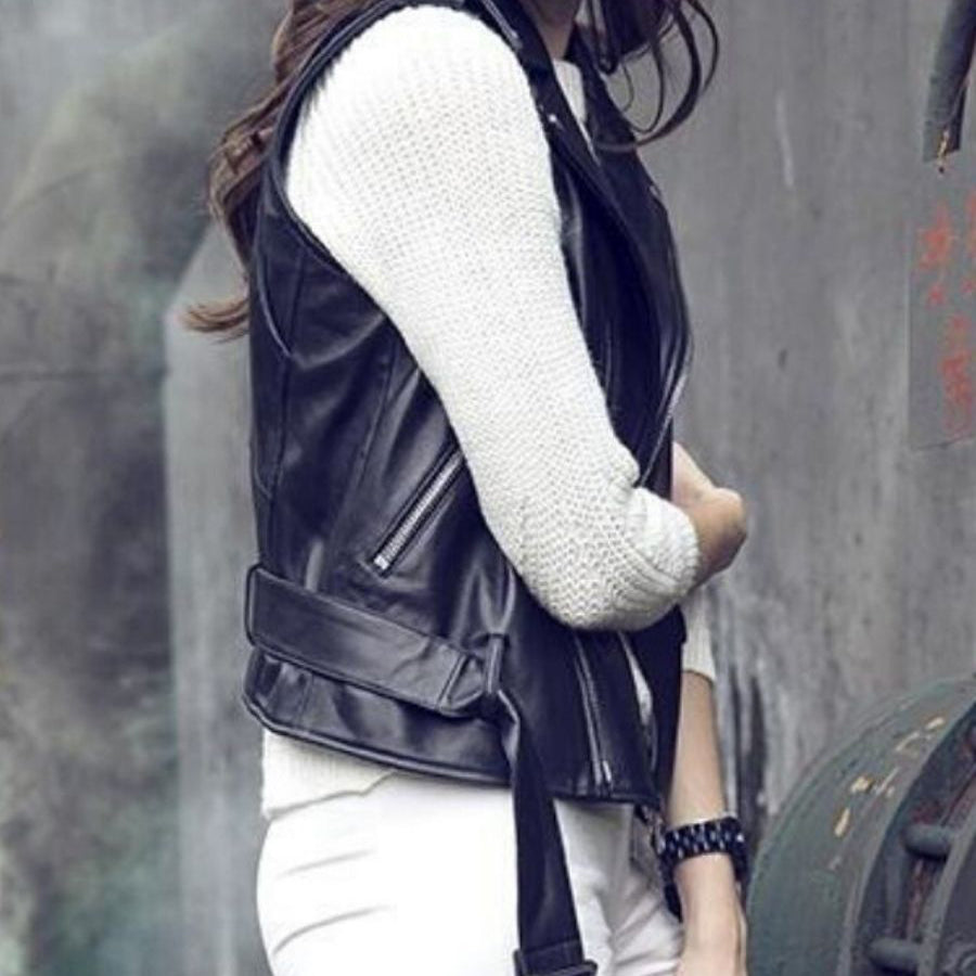 buy black biker vest online