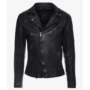 buy mens black leather distressed biker jacket