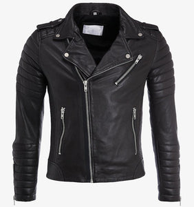 buy mens premium black leather biker jacket