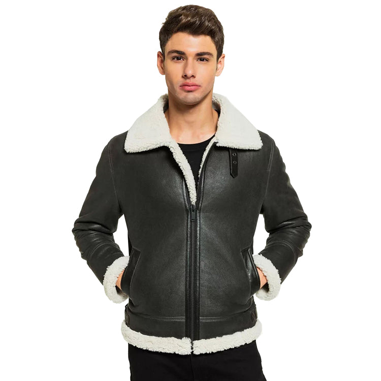 White shearling sales jacket mens