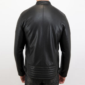 cafe racer biker leather jacket back