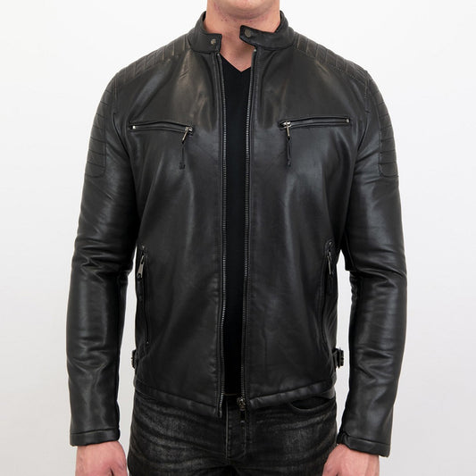 cafe racer biker leather jacket - Fashion Leather Jackets USA - 3AMOTO