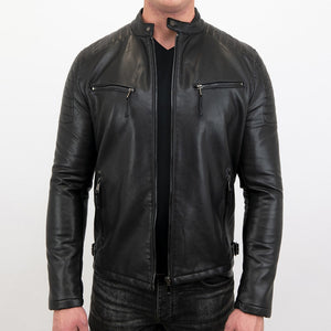 cafe racer biker leather jacket
