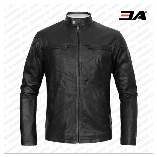 CAFE RACER LEATHER JACKET - 3amoto shop