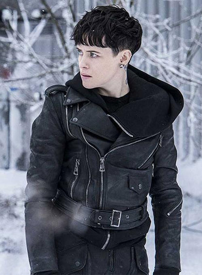 Claire Foy the Girl in the Spider's Web Leather Jacket