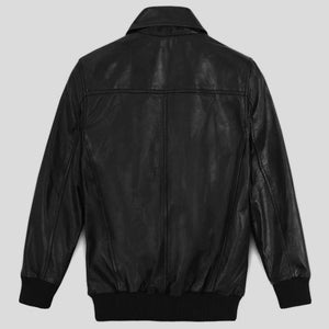 Classic Bomber Leather Jacket Back