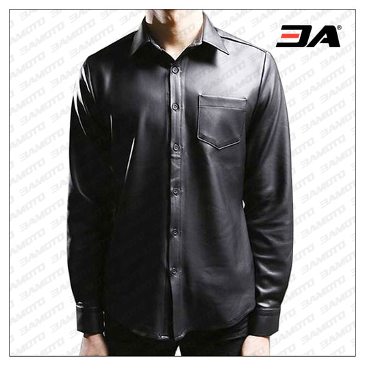 Classic Leather Shirt - 3amoto shop