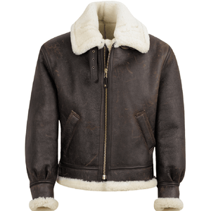 classic mens brown sheepskin b3 bomber jacket