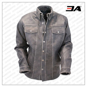 Classic Vintage Leather Shirt Jean Style
