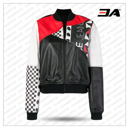 colour block bomber jacket - Fashion Leather Jackets USA - 3AMOTO