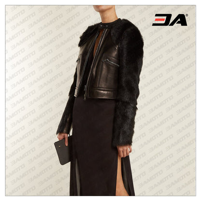 womens shearling leather jacket