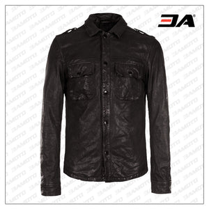 Cool Slim Fit Leather Shirt