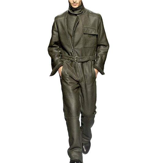 Cool Style Leather Jumpsuit For Men - 3amoto shop