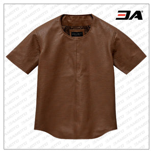 Crocodile Brown Leather T-Shirt