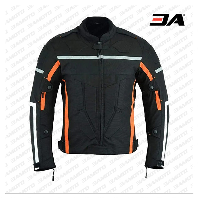 Custom Black and Orange Motorcycle Jacket