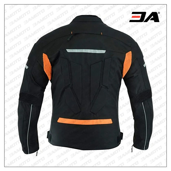 Custom Black and Orange Motorcycle Jacket