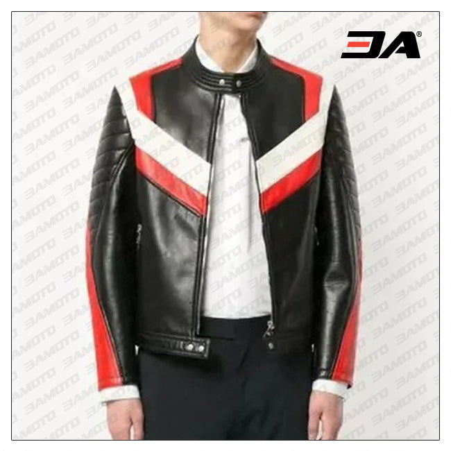 Custom Black And Red Motorcycle Racing Jacket