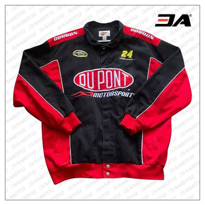 Custom Black And Red Motorcycle Safety Pads Jacket