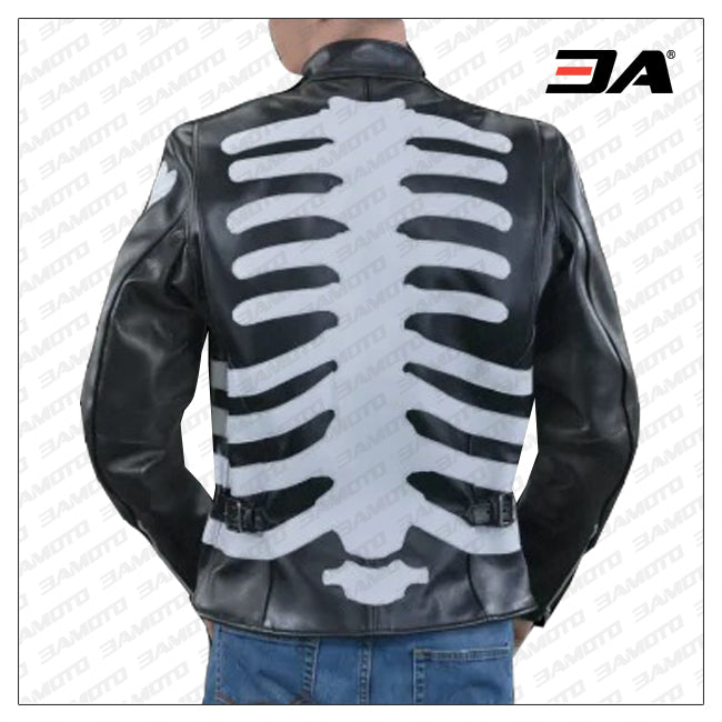 Custom Black And White Skeleton Bones Racing Jacket