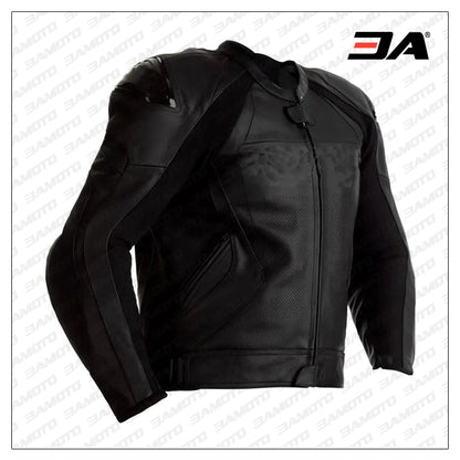 Custom Black Leather Motorcycle Jacket