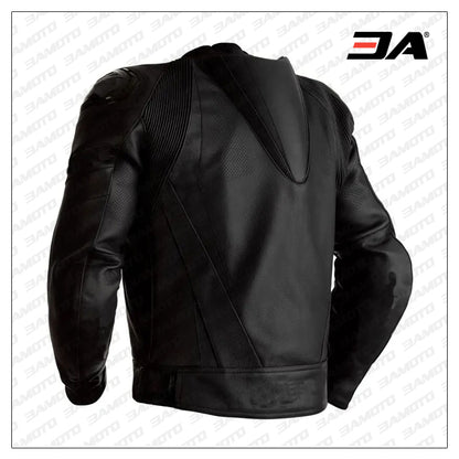 Custom Black Leather Motorcycle Jacket