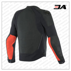 Custom Black & Orange Motorcycle Racing Jacket