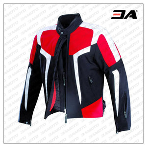 Custom Black Red And White Motorcycle Racing Jacket