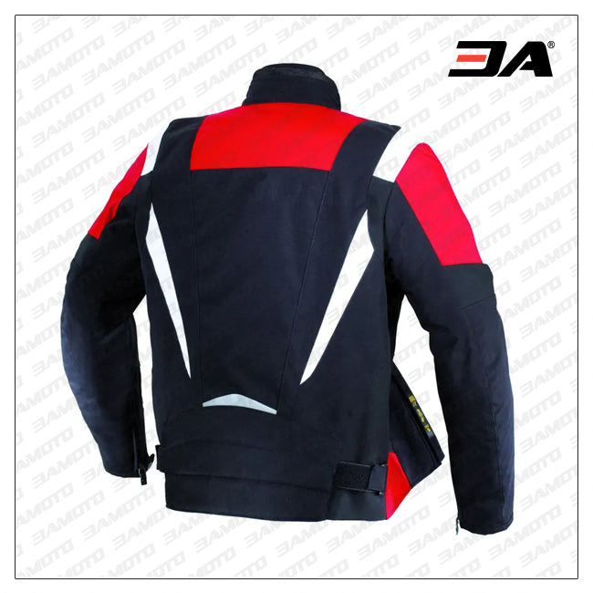 Custom Black Red And White Motorcycle Racing Jacket