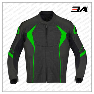 Custom Green And Black Motorcycle Leather Jacket