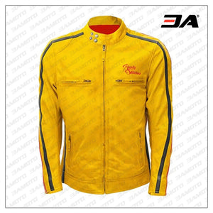 Custom Yellow And Red Motorcycle Racing Jacket