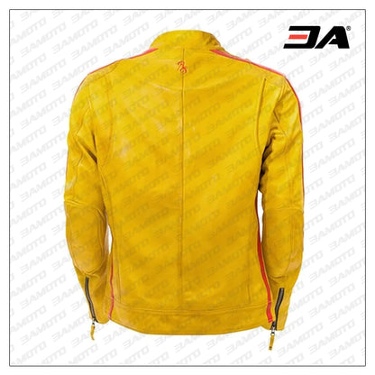 Custom Yellow And Red Motorcycle Racing Jacket