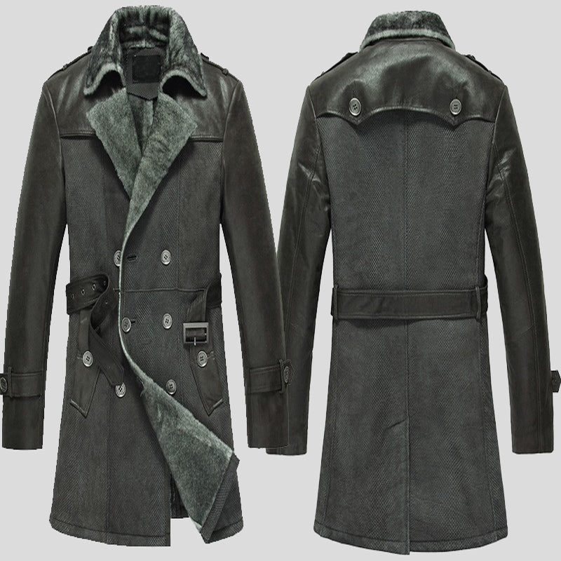 double breasted sheepskin coat