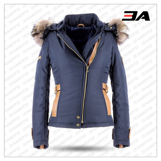 Parka In Real Lamb Leather And Waterproofed Material - Fashion Leather Jackets USA - 3AMOTO