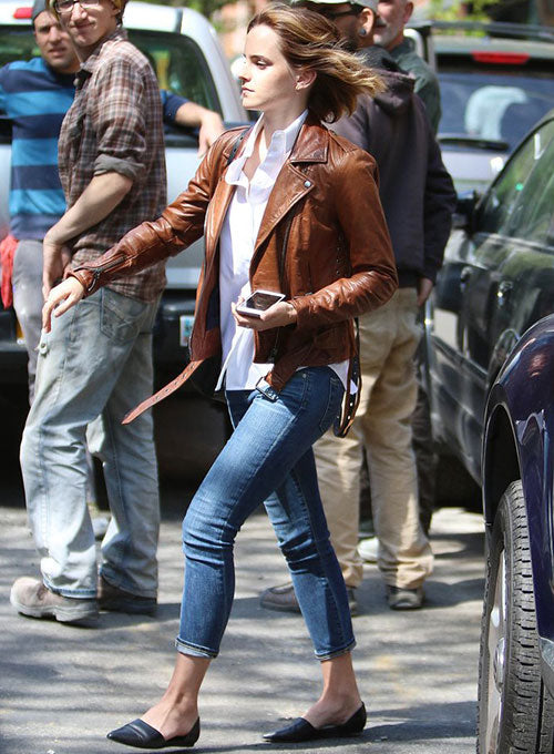 leather jacket brown