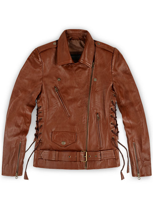 Emma Watson Leather Jacket | Brown Leather Jacket by 3amoto