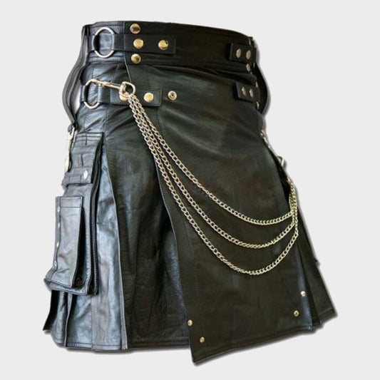 Fashion Leather Kilt - 3amoto shop