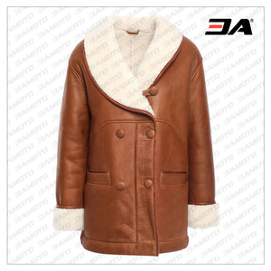 Freeze Double Breasted Shearling Fur Coat